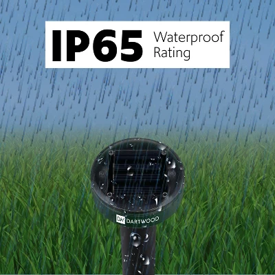 Dartwood Outdoor Solar Ultrasonic Pest And Mole Repellent For Groundhogs, Rats, Mice, Snakes In Your Gardens, Lawns And Yards (2 Pack) - Image 4