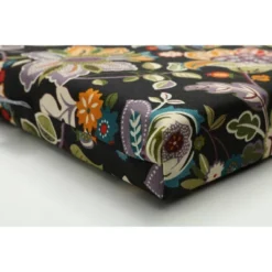 Set Of 2 Outdoor/Indoor 20" X 20" Squared Corners Seat Cushions Telfair Midnight Black - Pillow Perfect