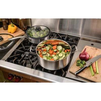 Black Cube Stainless, Stockpot W/ Lid, 11" Dia., 7.5 Qt., Stainless Steel - Image 3