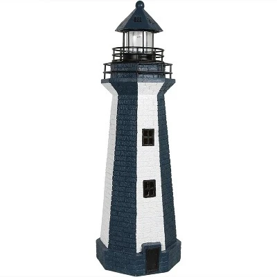 Sunnydaze Decor Sunnydaze Outdoor Backyard Garden Nautical Lighthouse Solar LED Pathlight Statue Figurine - 36" - Image 10