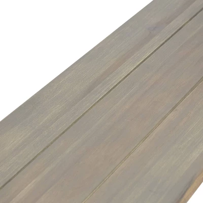 Nibley Outdoor Acacia Wood Dining Bench Gray - Christopher Knight Home - Image 5