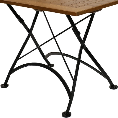 Sunnydaze Decor Sunnydaze Indoor/Outdoor Chestnut Wood Large Folding Patio Family Dining Table - 31" - Brown - Image 4