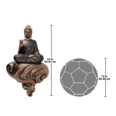 Design Toscano Enlightened Buddha On A Cloud Floating Wall Sculpture - Image 5