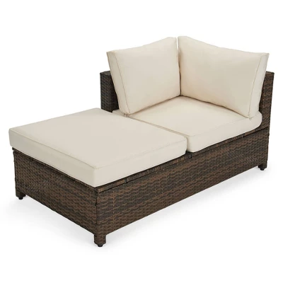 4pc Wicker Patio Sectional Seating Set - Beige - EDYO LIVING - Image 2