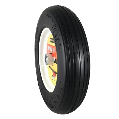Marathon Tire 10.3" Universal Fit Wheelbarrow Flat Free Tire And Wheel Assembly - Image 2