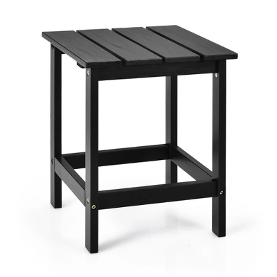 Costway Patio 15" End Side Coffee Table Square Wooden Slat Garden Deck WhiteBlackGray - Image 9