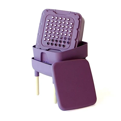 FCMP Outdoor Essential Living 6 Gallon UV Protected Plastic Worm Composter Bin Storage Container Box With 2 Trays For Garden And Home, Plum - Image 2