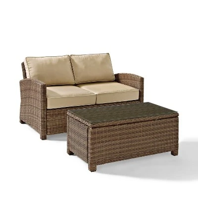 Bradenton Outdoor Wicker Sofa & Coffee Table Set - Crosley - Image 9