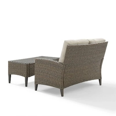 Rockport 2pc Outdoor Wicker Loveseat Seating Set - Crosley - Image 3