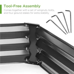 Best Choice Products 6x3x1ft Outdoor Metal Raised Garden Bed For Vegetables, Flowers, Herbs, Plants