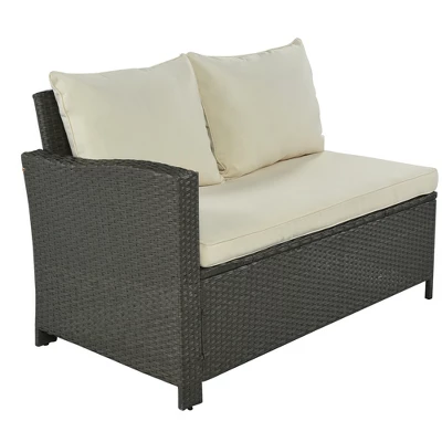 6 PCS Patio Outdoor Rattan Sectional Sofa Set, Conversation Seating Group With Cushions-ModernLuxe - Image 10