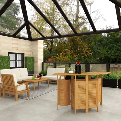 Patio Bar Table Teak - Olivia & May - Image 13