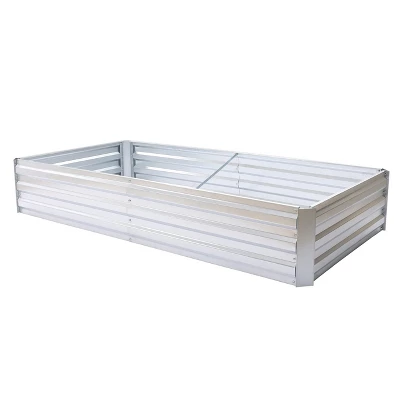 LuxenHome 6Ft X 3Ft Rectangular Galvanized Steel Raised Garden Bed Planter - Image 8