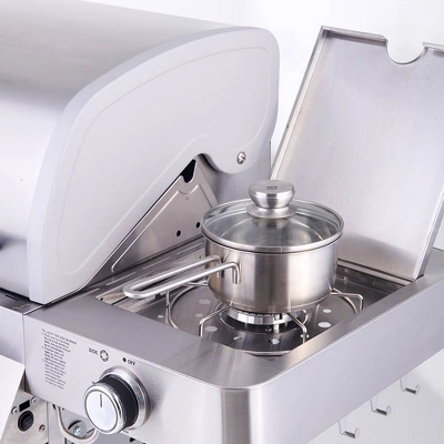 4-Burner Propane Stainless Steel Gas Grill With ClearView Lid Model 41847NG - Monument Grills - Image 8