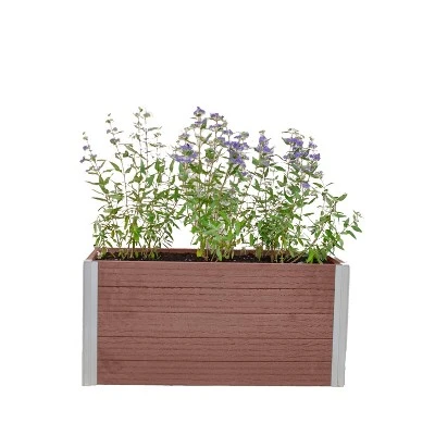Vita 39" Wide Urbana Small Parklette Rectangular Planter Box Espresso - Image 8