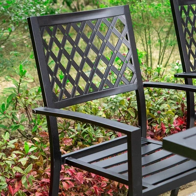 7pc Outdoor Dining Set With 37" Table & Swivel Arm Chairs - Captiva Designs - Image 3