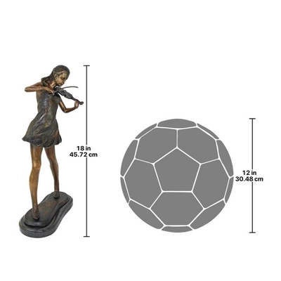 Design Toscano The Young Violinist Bronze Sculpture - Image 3