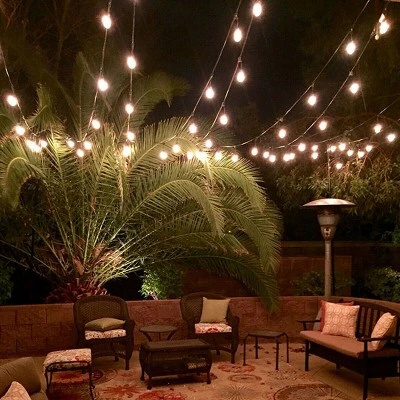 Costway 48FT LED Outdoor Waterproof Commercial Grade Patio Globe String Lights Bulbs - Image 3