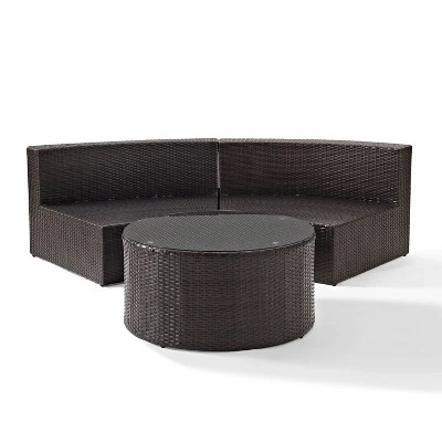 Catalina 2pc Outdoor Wicker Sectional Set - Sand - Crosley - Image 10