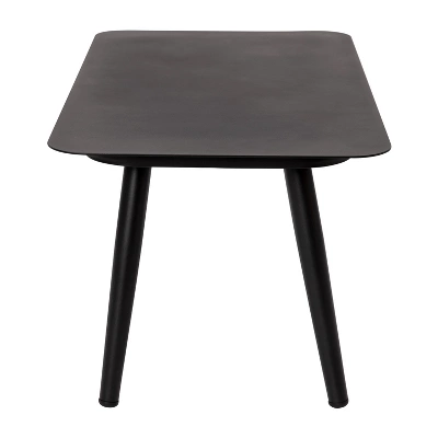 Flash Furniture Kierra Black All-Weather 4-Piece Woven Conversation Set With Gray Zippered Removable Cushions & Metal Coffee Table - Image 3