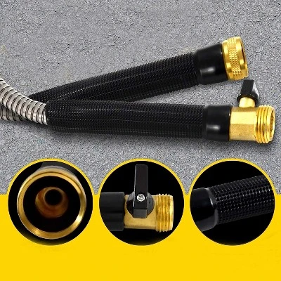 Bionic Steel Pro 75 Foot 304 Stainless Steel Metal Garden Hose With Brass Nozzle - Image 2