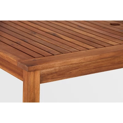 3pc Acacia Wood X Design Outdoor Patio Dining Set - Brown - Saracina Home - Image 4