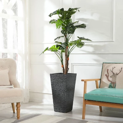 LuxenHome Gray MgO Tall Tapered Square Planter - Image 3