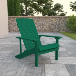 Flash Furniture Charlestown Commercial All-Weather Poly Resin Wood Adirondack Chair