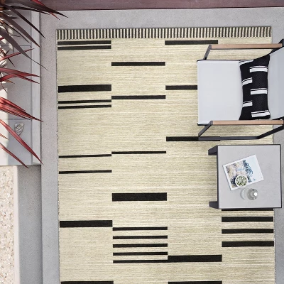 7' X 10' Outdoor Rug Multitier Bars Gray/Cream - Project 62™ - Image 4