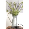 10" Wide Rectangular Planter Hammered Metal Watering Jug Gray - Olivia & May