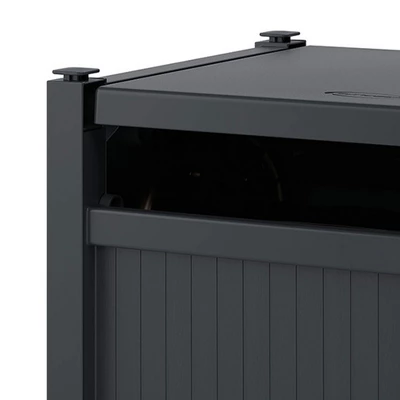 Suncast Hideaway 100' Capacity Resin Garden Hose Reel For 5/8" Hoses With Stay-Up Lid & Crank Handle For Hassle-free Outdoor Storage, Cyberspace - Image 3