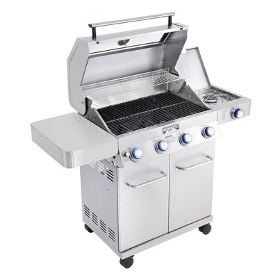 4-Burner Propane Stainless Steel Gas Grill With ClearView Lid Model 41847NG - Monument Grills - Image 3