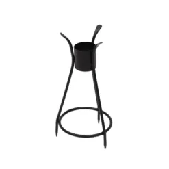 13.75" Iron Trestle III Spiked Gazing Globe Ball Stand Black Powder Coat Finish - ACHLA Designs