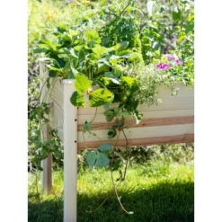 Gardener's Supply Company | Standing Wood Raised Garden Bed Kit 2.5ftx 4ft | Outdoor For Vegetables, Flowers, Herbs | Deck, Patio Or Garden - Brown