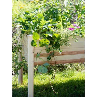 Gardener's Supply Company | Standing Wood Raised Garden Bed Kit 2.5ftx 4ft | Outdoor For Vegetables, Flowers, Herbs | Deck, Patio Or Garden - Brown