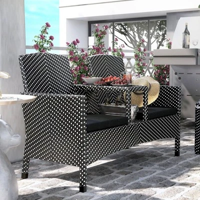 2pc Maksville Aluminum Patio Loveseat & Storage Bench - MiBasics - Image 4