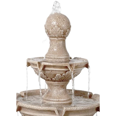 John Timberland Stafford Rustic 3 Tier Cascading Bubbler Outdoor Floor Water Fountain 48" For Yard Garden Patio Home Deck Porch House Exterior Balcony - Image 2