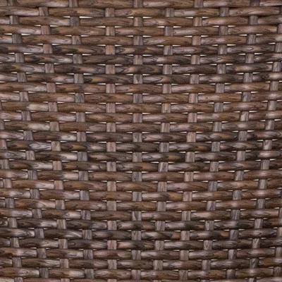 Merrick Lane Wicker Rattan Patio Chair With Curved Back And Aluminum Bamboo Frame - Image 2