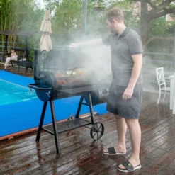 Captiva Designs E02GR016 16" Offset Charcoal Smoke - Black