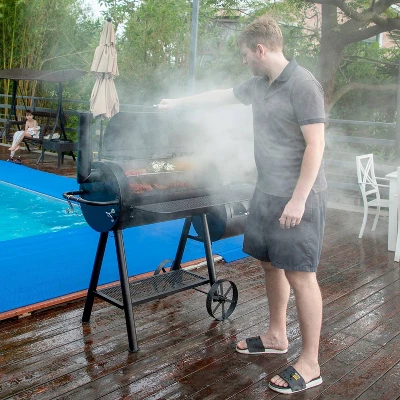 Captiva Designs E02GR016 16" Offset Charcoal Smoke - Black