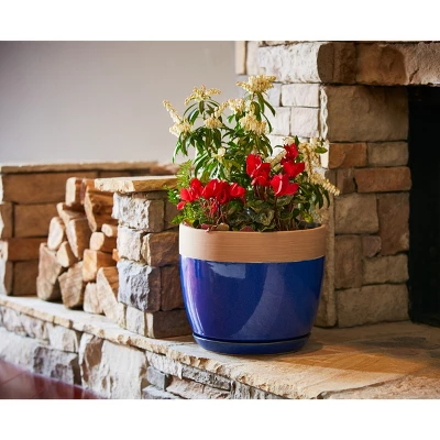 12" Ana Planter In Navy Finish - Southern Patio - Image 2