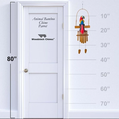 Woodstock Wind Chimes Asli Arts® Collection, Parrot Bamboo Chime, 36'' Wind Chime CPA437 - Image 3