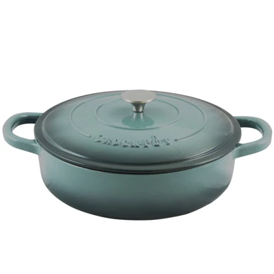 Crock-Pot Crock Pot Artisan Enameled 5 Quart Cast Iron Round Braiser Pan With Self Basting Lid In Slate Grey - Image 4