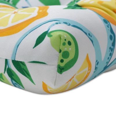 Outdoor/Indoor Loveseat Cushion Lemon Tree Yellow - Pillow Perfect