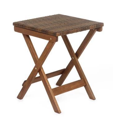 Plow & Hearth - Claytor Folding Eucalyptus Outdoor Side Table - Image 3