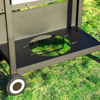 Captiva Designs GR20 3-Burner Portable Propane Gas Griddle With Cart And Lid - Black - Image 6