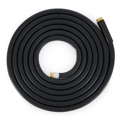 Apache 98108802 25 Foot Industrial Rubber Garden Water Hose With Heavy Duty MGHT X FGHT Brass Fittings And 1 Bend Restrictor, Black - Image 4