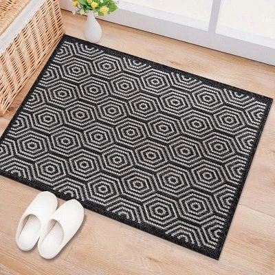 World Rug Gallery Modern Geometric Textured Flat Weave Indoor/Outdoor Area Rug