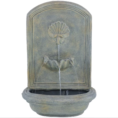 Sunnydaze Decor Sunnydaze 27"H Solar Only Polystone Seaside Outdoor Wall-Mount Water Fountain - Image 6