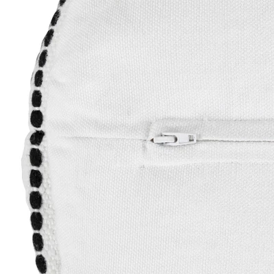 Northlight 18" White And Black Striped Outdoor Woven Pouf Ottoman - Image 5